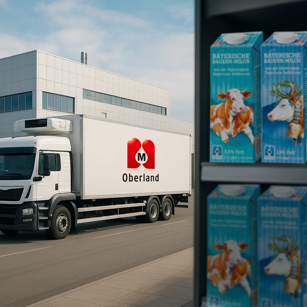 Oberland LKW verlässt das Firmengelände in Miesbach